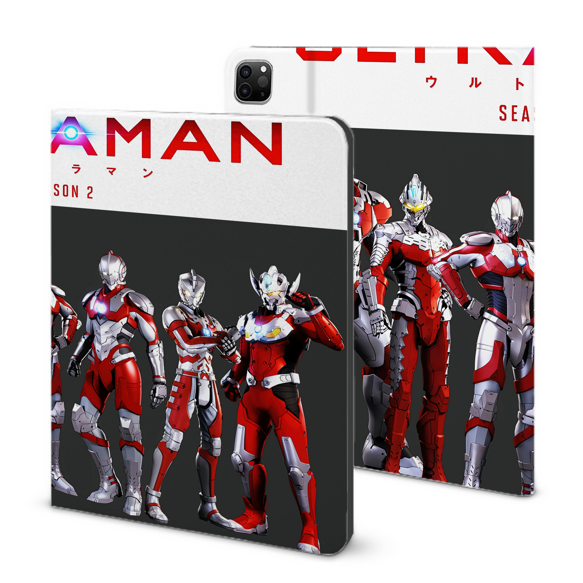 （画像用） ウルトラマン Ultraman IPad ケース ブック型 PUレザー TPU 耐衝撃 軽量 薄型 ペン収納なし 全面保護 IPad 各モデル対応